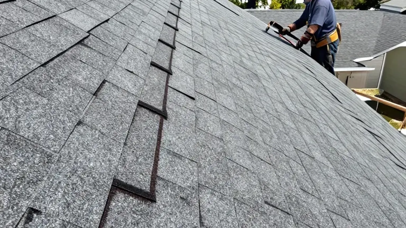 Documentary-style iPhone photo of asphalt shingle replacement on a residential roof in Saratoga Springs, Utah, showing clean alignment and natural daylight.